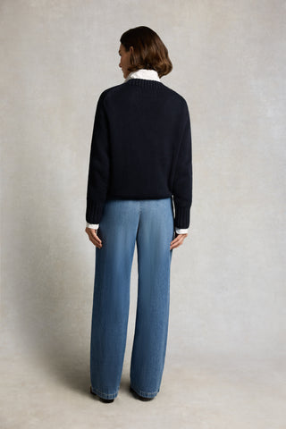 BAMPTON CREW NECK KNIT - INK NAVY