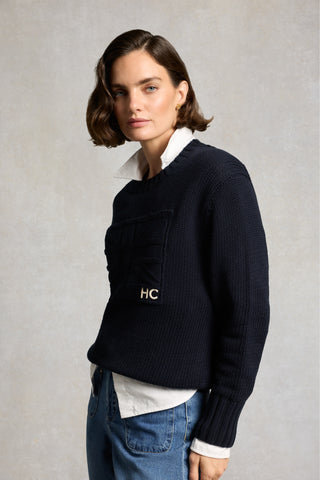 BAMPTON CREW NECK KNIT - INK NAVY