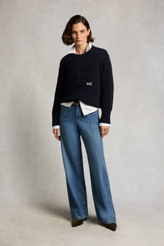 BAMPTON CREW NECK KNIT - INK NAVY