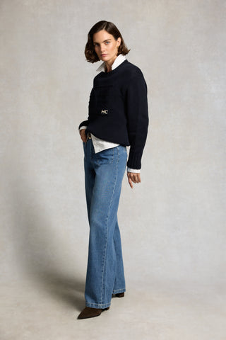 BAMPTON CREW NECK KNIT - INK NAVY