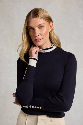 DEAUVILLE CREW NECK KNIT - INK NAVY
