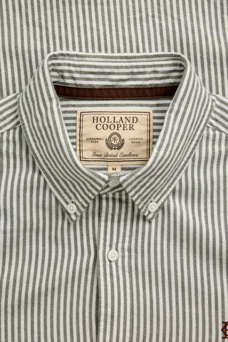 MEN'S CLASSIC OXFORD SHIRT OLIVE STRIPE