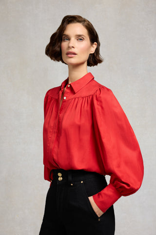 Ada Blouse Deep Red