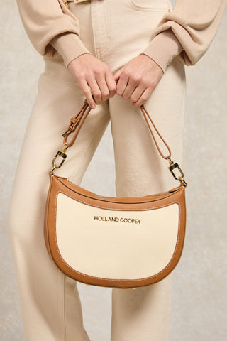 City Shoulder Bag Tan Canvas