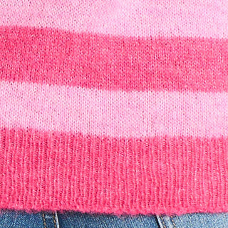 Striped Italian Wool Blend Tank Top in Pink/Orange