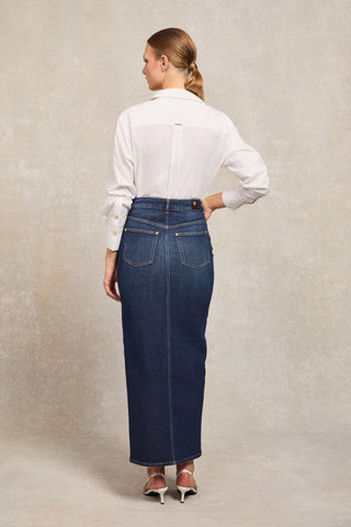Denim Maxi Skirt Deep Indigo