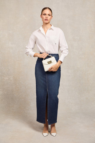 Denim Maxi Skirt Deep Indigo