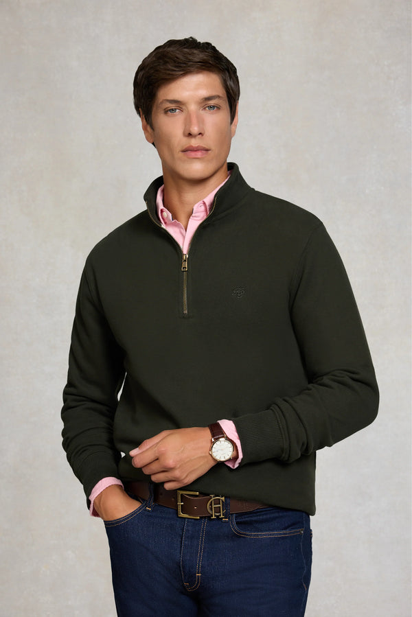 QUARTER ZIP SWEAT (MEN'S) RACING GREEN