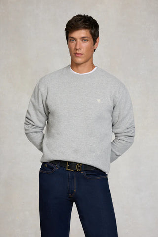CREW NECK SWEAT (MEN'S) GREY MARL