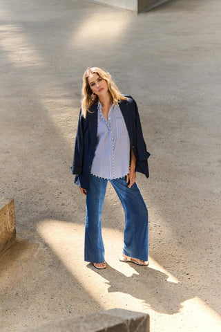 Goldie | Classic Wide-Leg Stretch Jeans Denim Blue