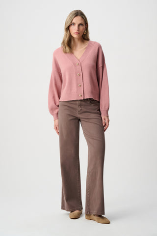 Goldie | Classic Wide-Leg Stretch Jeans Mink