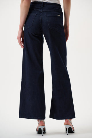 Goldie | Classic Wide-Leg Stretch Jeans Dark Denim Blue