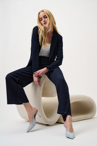 Goldie | Classic Wide-Leg Stretch Jeans Dark Denim Blue