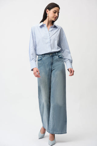 Goldie | Classic Wide-Leg Stretch Jeans Light Denim Blue