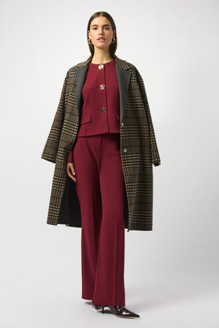 Wool Blend Plaid Double-Faced Coat