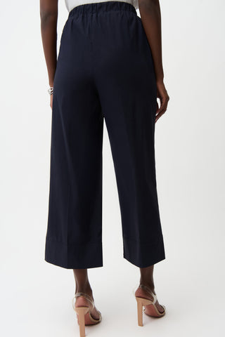 Stretch Poplin Pull-On Culotte Pants With Pleats