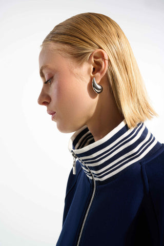 Scuba Jersey Jacket With Funnel Collar