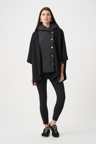 Sweater Knit Quilted Poncho Jacket