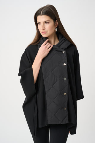 Sweater Knit Quilted Poncho Jacket