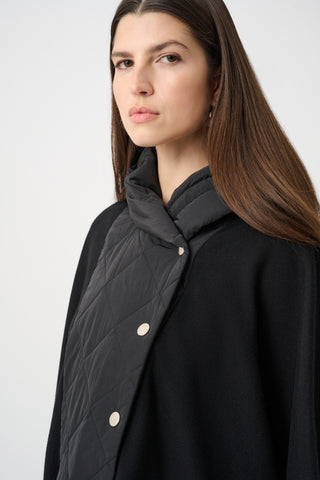 Sweater Knit Quilted Poncho Jacket