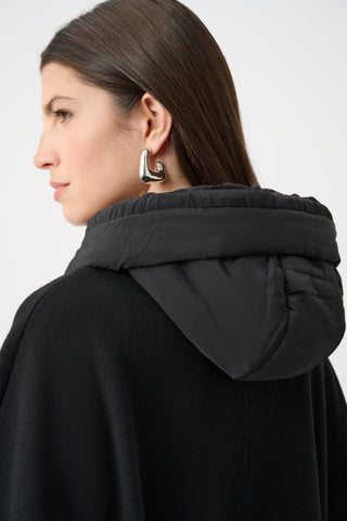 Sweater Knit Quilted Poncho Jacket