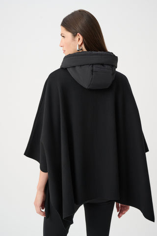 Sweater Knit Quilted Poncho Jacket