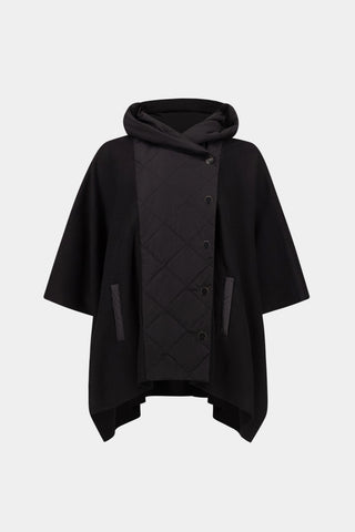 Sweater Knit Quilted Poncho Jacket