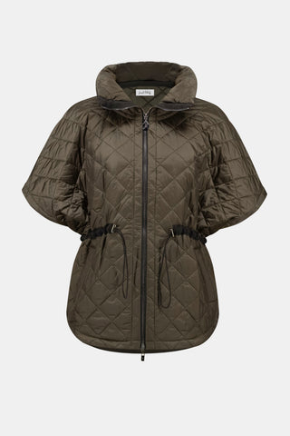 Quilted Nylon Shawl-Neck Boxy Vest