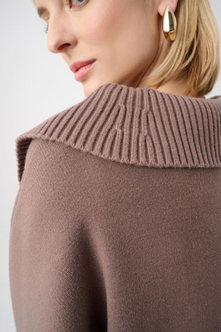Brushed Viscose And Nylon Shawl-Neck Sweater