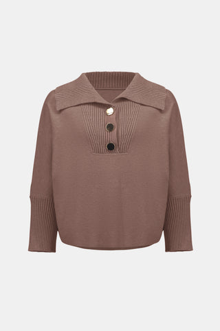 Brushed Viscose And Nylon Shawl-Neck Sweater