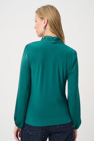 Recycled Satin Faux-Wrap Top