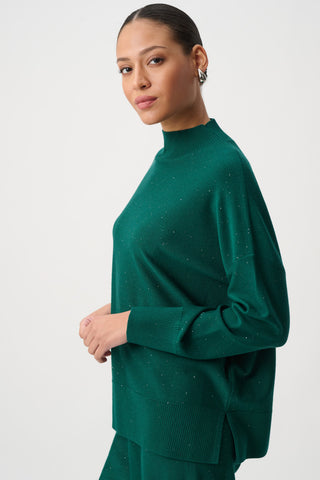 Sequin Mock-Neck Sweater