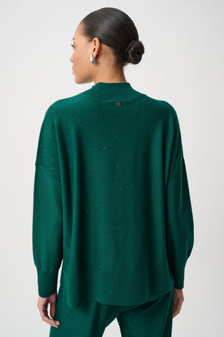 Sequin Mock-Neck Sweater