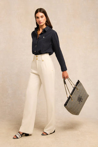 ATHENA SHIRT NAVY PINSTRIPE