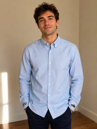 Men's Blue Oxford Shirt - Land Rover