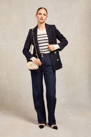 Kelsie Crew Neck Knit Natural Stripe