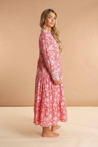 Summer Cotton Maxi Dress - Peony Paisley