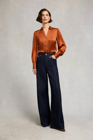 Annie V-Neck Shirt Copper