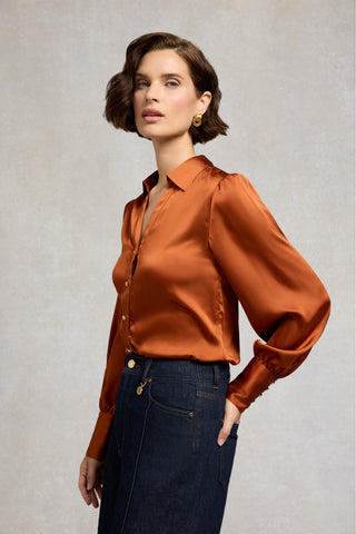 Annie V-Neck Shirt Copper