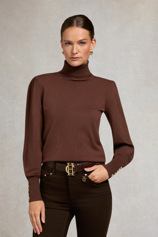 Structured Kelsie Roll Neck Knit Cocoa
