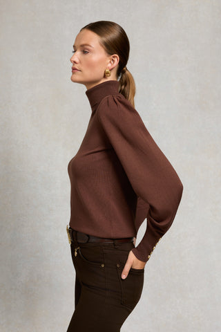 Structured Kelsie Roll Neck Knit Cocoa