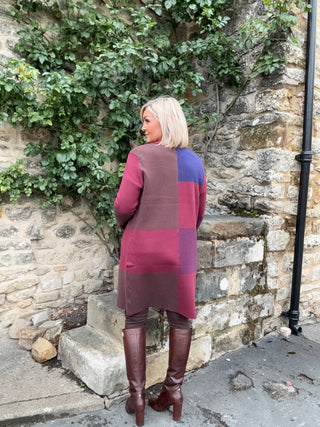 Francesca Knitted Coat in Burgundy