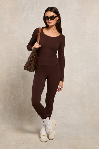 Supersoft Long Sleeve Top Dark Chocolate