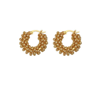 Multi Row Bobble Hoop in Gold