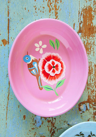 Hand Painted Oval Trinket Dish