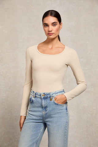 Supersoft Long Sleeve Top Beige
