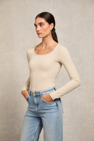 Supersoft Long Sleeve Top Beige