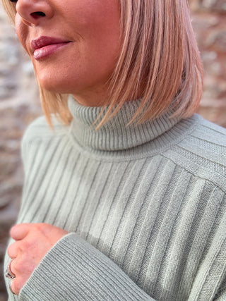 Wool Ribbed Turtleneck