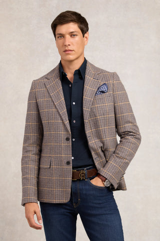 The Single Breasted Blazer Prince Of Wales Navy
