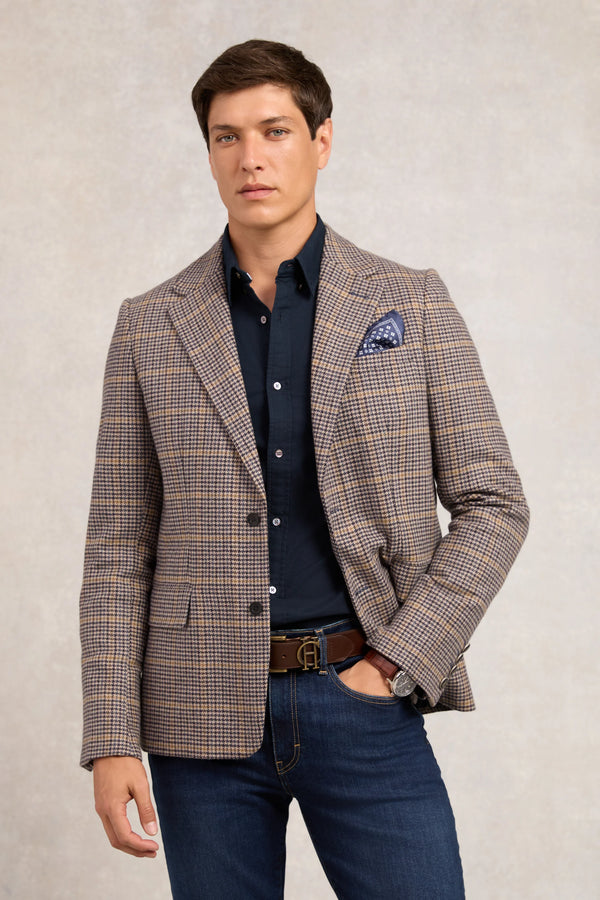 The Single Breasted Blazer Prince Of Wales Navy
